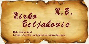 Mirko Beljaković vizit kartica